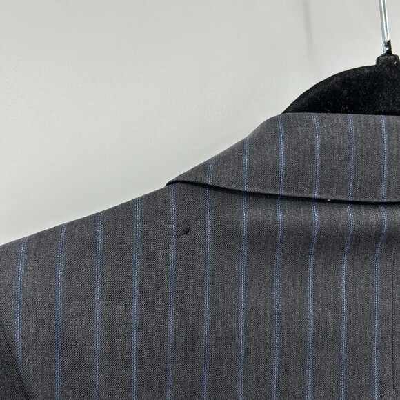 ERMENEGILDO ZEGNA Men's Wool Silk Gray Blue Striped Traveller Blazer Jacket 58R - Picture 11 of 11